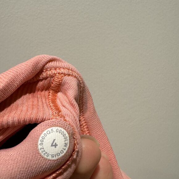 Lululemon Ebb to Street Cropped Racerback Tank Top Cami Bra Peach W1DGIS Women 4 - Picture 6 of 10
